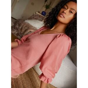 NATION LTD Oralia Flounce Mini Dress in Pink Cheeks {Y53}